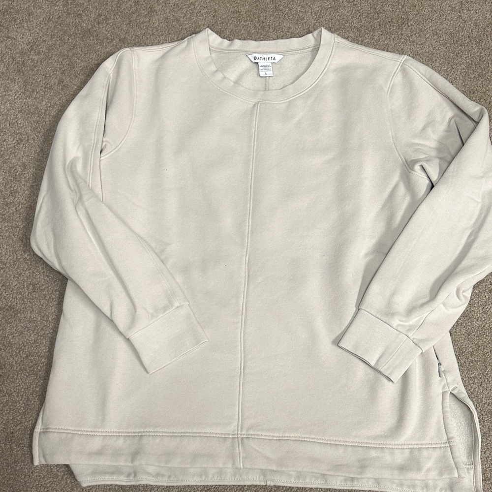 Athletha Beige Long Sleeve Sweatshirt. Forever fleece so super warm.